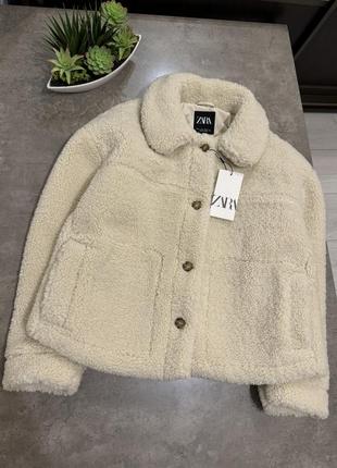 Шубка тедді zara дублянка куртка барашек плюшева шуба