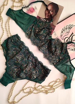 Victoria's secret dream angels m 38 70c 75b комплект білизни золотий висока посадка