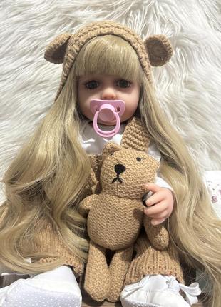 Кукла реборн с длинными волосами. премиум качество. bzdoll