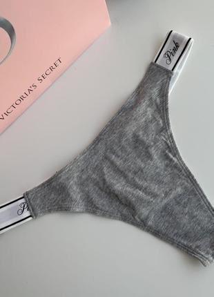 Трусики стринги хлопок высокая посадка victoria’s secret pink