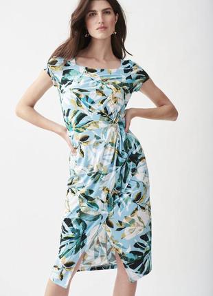 Joseph ribkoff womens blue-multi tropical print dress style floral rrp $227 женское, люксовое платье