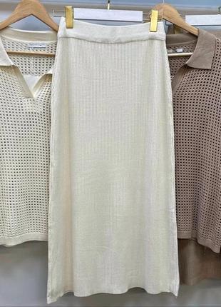 Жіночий елегантний класичний костюм спідниця міді светр жіночий базовий діловий костюм светр спідниця4 фото