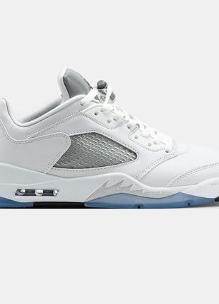 Nike air jordan 5 low metallic white3 фото