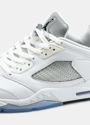 Nike air jordan 5 low metallic white7 фото