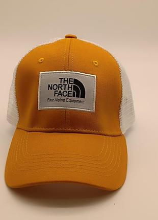 Бейсболка трекерка the north face біло-жовта
