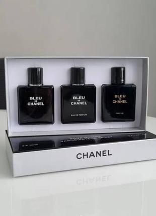 Набор chanel bleu шанель 3×30мл