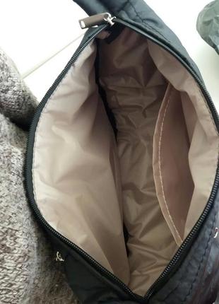 Сумка клатч тканинний дутик місткий чорний легкий на плече через плече4 фото