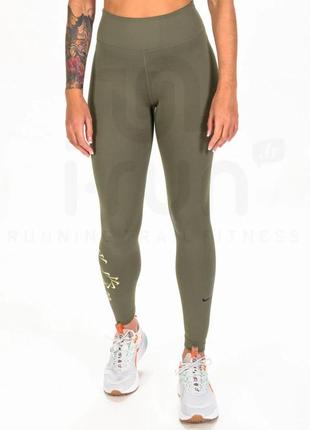Зеленые хаки термо лосины nike therma fit