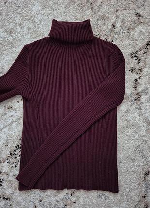Водолазка гольф zara, гольф марсала, гольф бордовий, кофта zara, водолазка в рубчик
