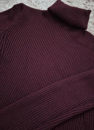 Водолазка гольф zara, гольф марсала, гольф бордовий, кофта zara, водолазка в рубчик
