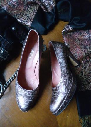 Полностью кожаные 💢 туфли на платформе audley london (spain) под винтаж