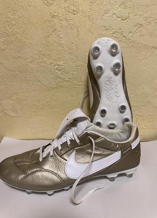 Мужские кроссовки nike premier 3 fg metallic gold grain белые at5889-200