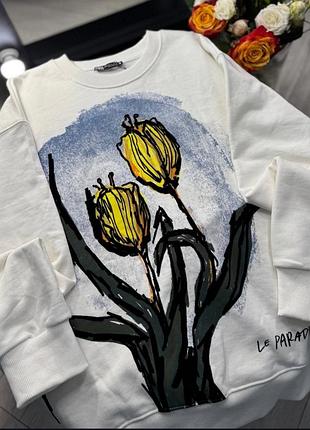 Світшот zara іспанія принт, нова колекція