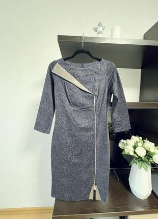 Сукня синя сіра футляр, розмір s-m