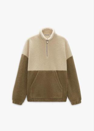 Оверсайс шерпа анорак zara