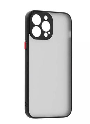 Матовый противоударный чехол для iphone 13 pro (чёрный) 3