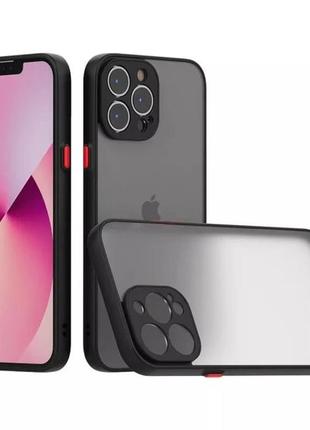 Матовый противоударный чехол для iphone 13 pro (чёрный) 4