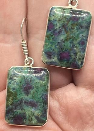 Серьги рубин в фуксите 2