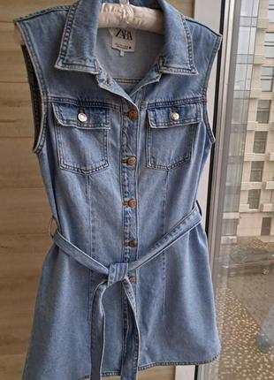 Джинсова сукня zara джинсовое платье  сарафан zara разм м