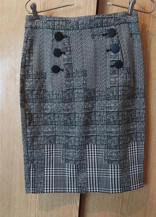 Юбка бело-серая вискозная, s/m.