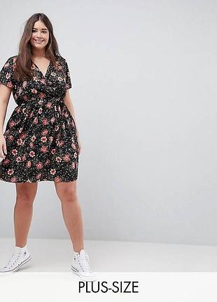 Платье в цветочный принт с поясом new look 20рр