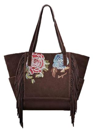 Роскошная замшевая сумка шоппер desigual оригинал
