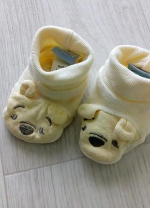 Дитячі шкарпетки жовтий ведмедик disney до 8 міс.