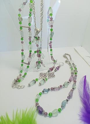 Кулон-подвеска с флюоритом. любисток.9 фото