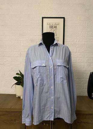 Сорочка 👔  jacques britt люкс голубая полоска хлопок,m,38