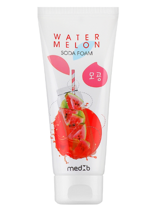 Пінка з содою для вмивання обличчя з екстрактом кавуна med b watermelon soda foam, 100 мл, корея