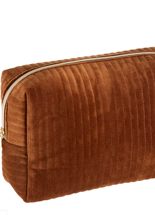 Cult beauty large luxury velvet quilted bag вельветова косметичка