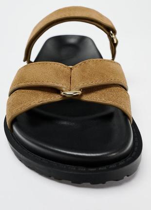 Сандалии шлепанцы натуральная замша zara