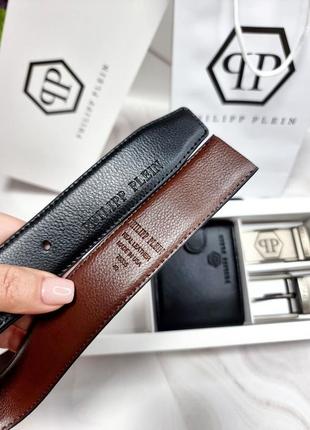 Набор ремень две пряжки ремень кожа philip plain