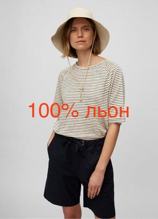 Лляна футболка в смужку полоску