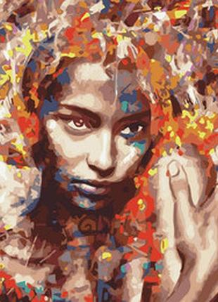 Картина за номерами незнайомка в фарбах
