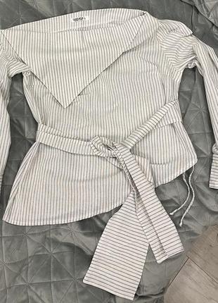 Стильна сорочка асиметрична з поясом .склад :льон ,хлопок