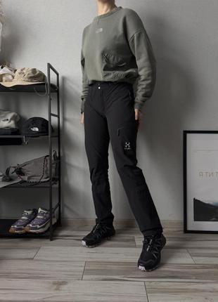 Haglofs брюки женские черные спортивные трекинговые в поход треккинговые