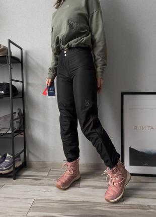 Haglofs брюки женские черные спортивные трекинговые в поход треккинговые самосвалы утепленные брюки