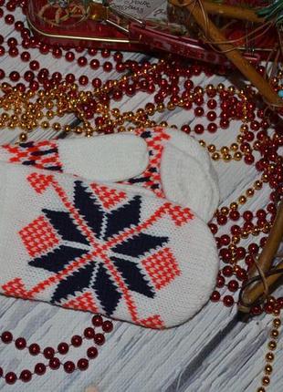 4 - 6 лет фирменные стильовые перчатки варежки с орнаментом сток