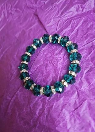 Браслет блестящий бирюзовый склярус