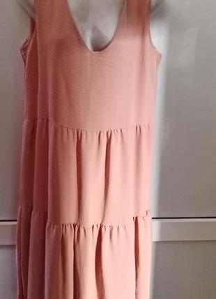 Легкий свободный женский сарафан в жатку