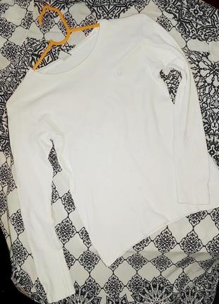 Детские одежды лонгслив реглан белый унисекс на 9 лет рост 134 см