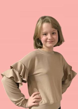 Свитшот худи кофта детская с воланами