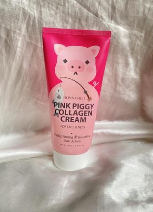 Крем для лица и шеи bonnyhill pink piggy collagen cream с коллагеном 170 мл