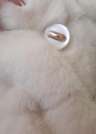 Норковая шуба кожушек белая колотой лед