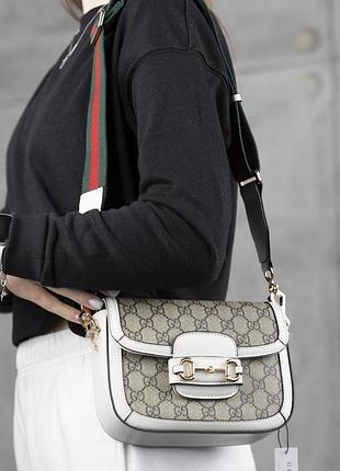 Шкіряна сумка гуччі комбінована