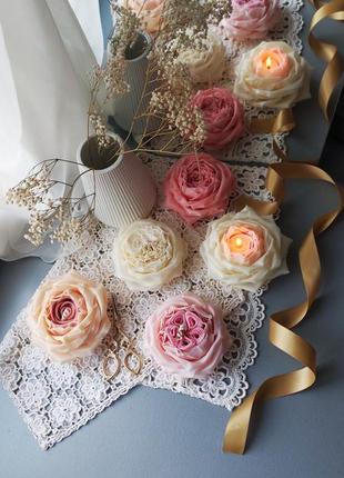 Свечи-розы. лепенные в ручную.