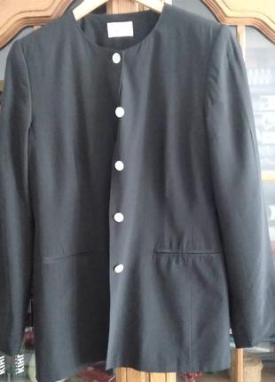 Жакет жіночий з натурального шовку чорного кольору.alba moda