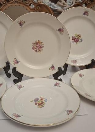 Антикварные тарелки набор 6 шт ссср буды 1950 годов