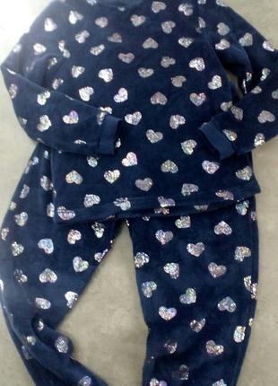Щелка-синяя пижама с сердечками george
